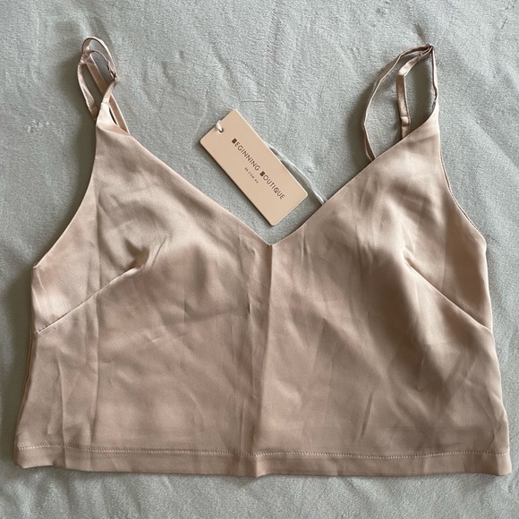 Beginning Boutique Tops - Beginning Boutique Silk Crop Top